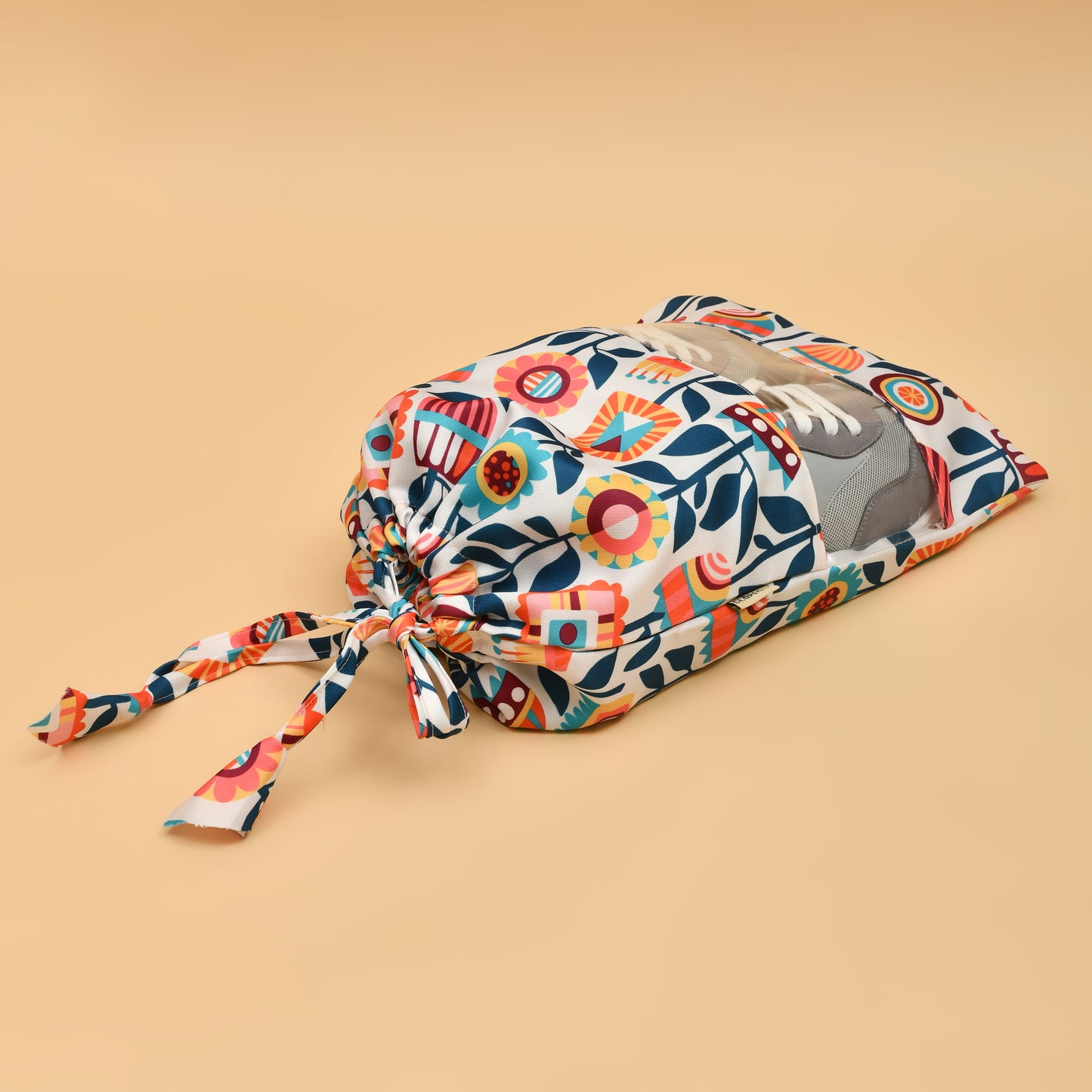 Drawstring Shoe Pouch - Floral