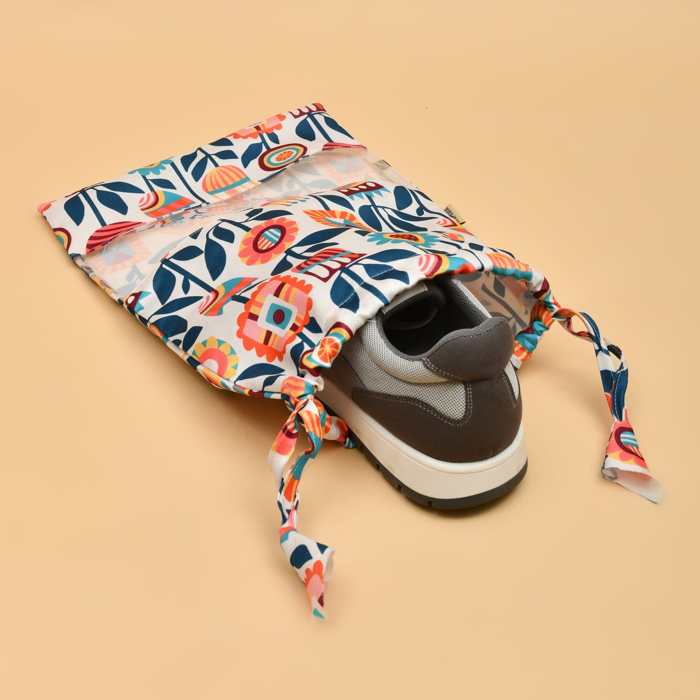 Drawstring Shoe Pouch - Floral