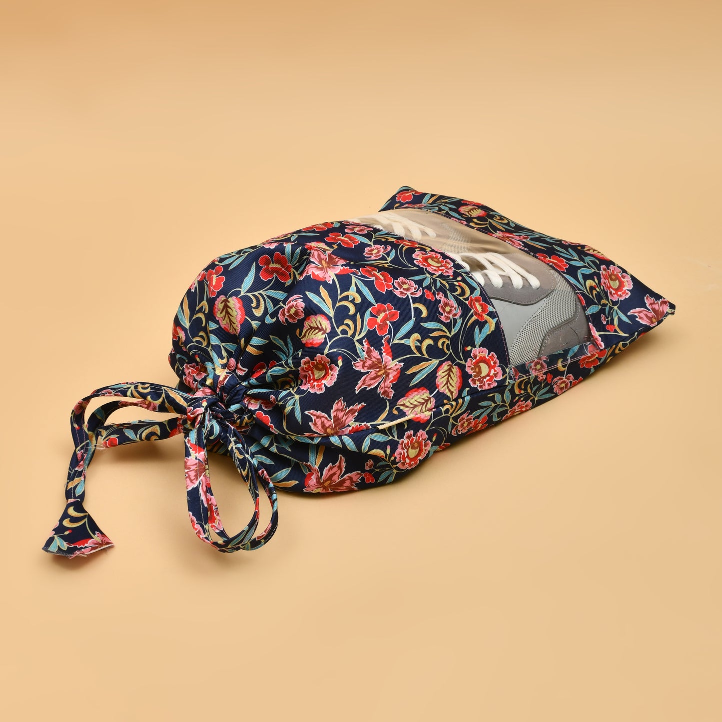 Drawstring Shoe Pouch - Flower Print