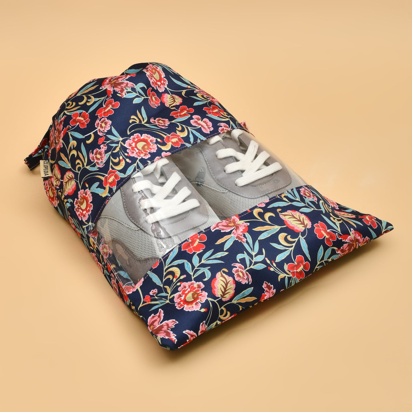 Drawstring Shoe Pouch - Flower Print