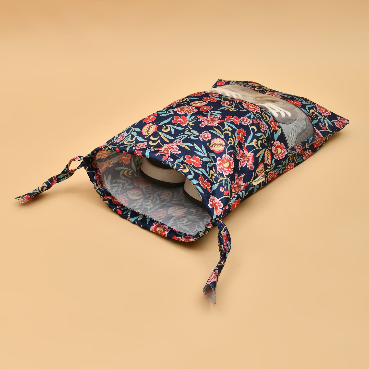 Drawstring Shoe Pouch - Flower Print