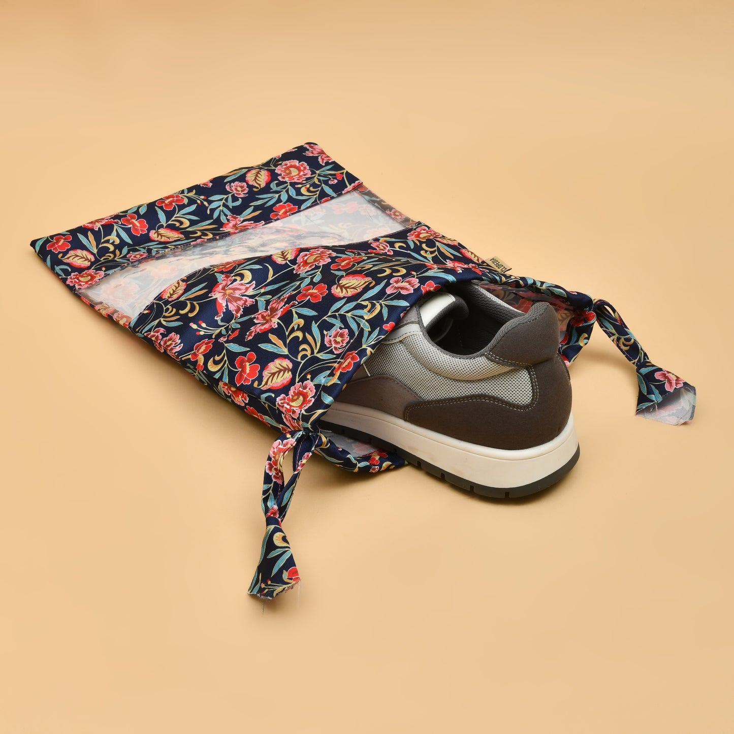 Drawstring Shoe Pouch - Flower Print