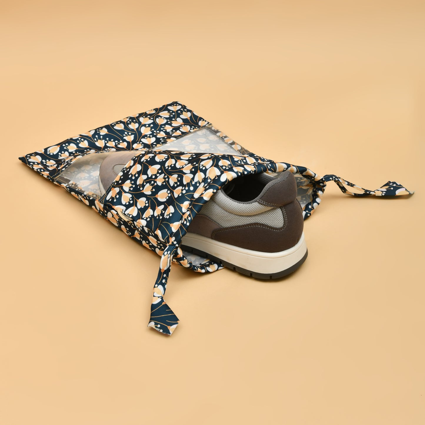 Drawstring Shoe Pouch - Floral